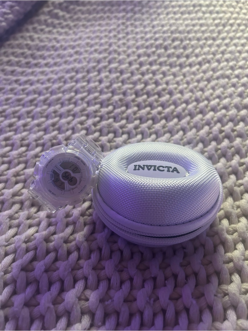 Invicta White Clear Digital Watch with White Case